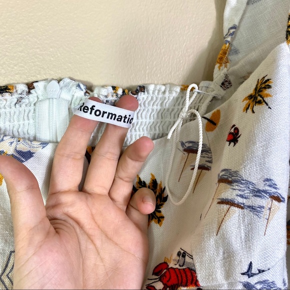 ❗️SOLD❗️Reformation Hampstead Linen Dress Tropez - Picture 8 of 10